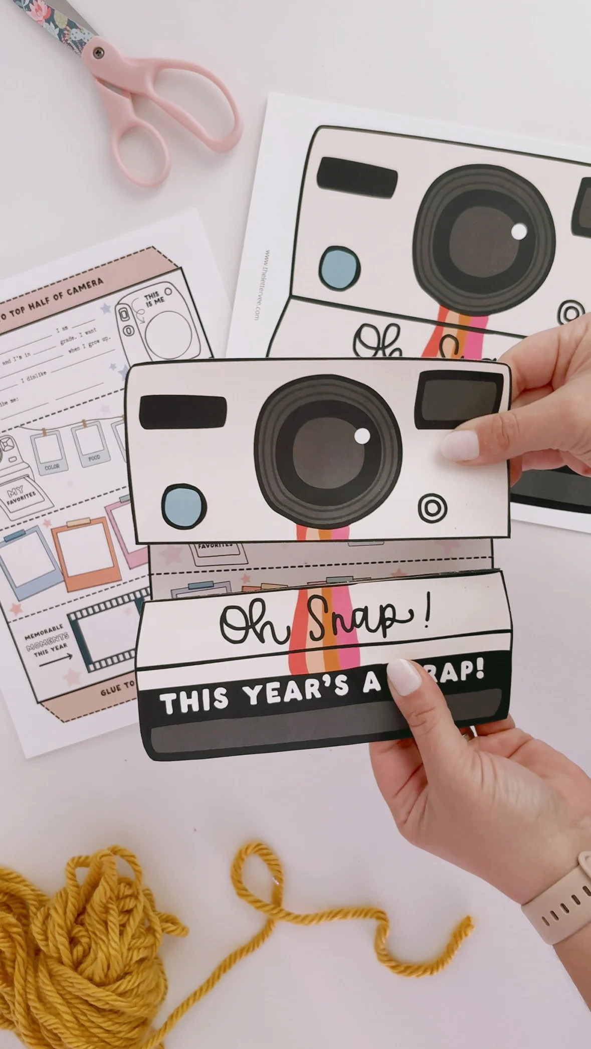 Snap Shot end of the year memory craft | printable activity page | The Letter Vee