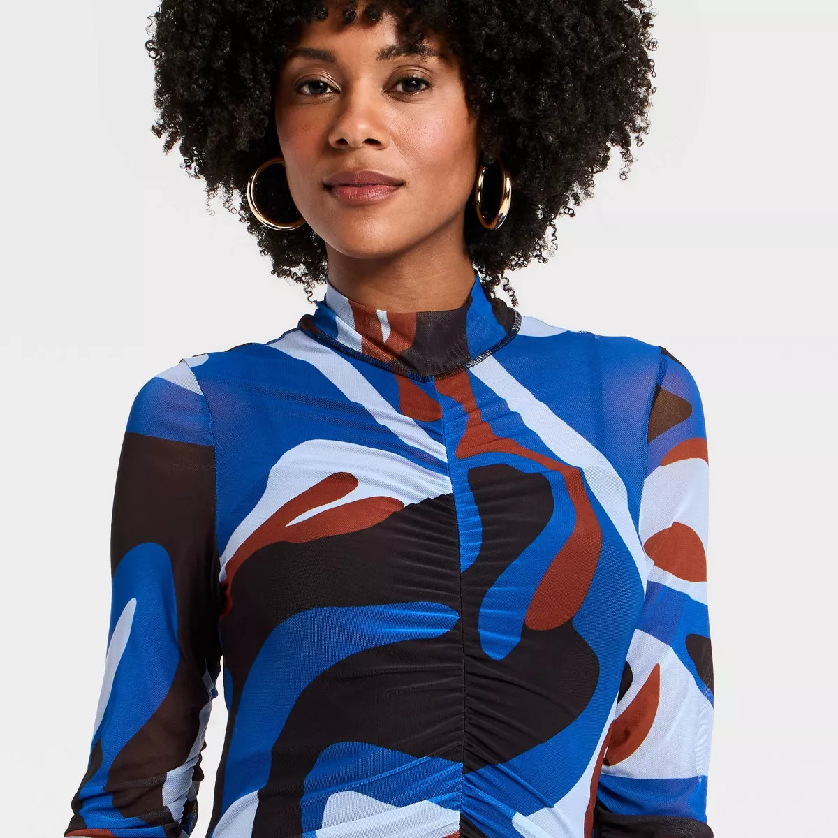 Black History Month Women's Long Sleeve Mesh Maxi Dress - Blue L | Target