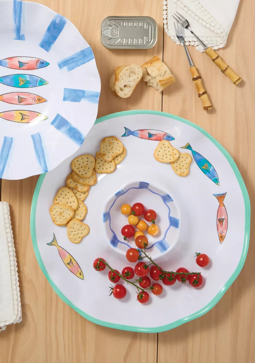 Sewing Down South x Crown & Ivy™ Sardine Summer Melamine Chip & Dip Serving Bowl | Belk