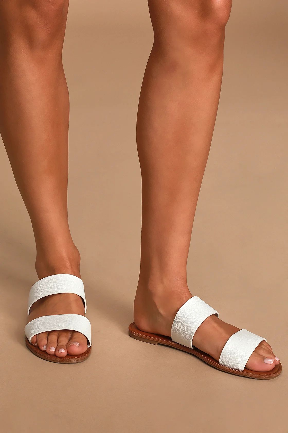 Time to Chill White Pebbled Slide Sandals | Lulus (US)