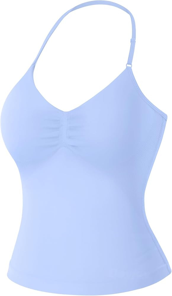 VOYJOY Impact Longline Strappy Top Workout Tank Tops for Women Impact Gym Sports Bra Camis | Amazon (US)