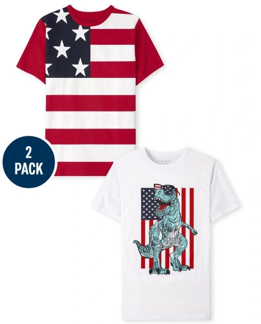 Boys Short Sleeve Americana Graphic Tee 2-Pack | The Children's Place  - MULTI CLR | The Children's Place