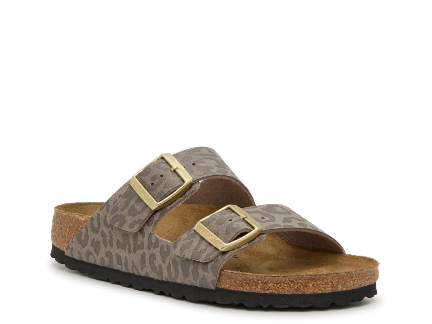 Birkenstock Arizona Slide Sandal | Women's | Grey Leopard Print | Size EU 39 / US Womens 8-8.5 / Mens 6-6.5 | Sandals | Footbed | DSW