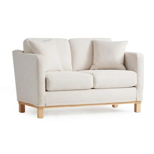 Gap Home Upholstered Wood Base Loveseat, Oat - Walmart.com | Walmart (US)