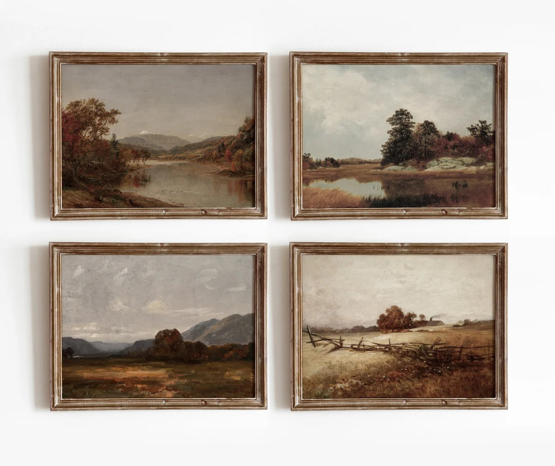 Autumn Landscapes  Set of 4 Vintage Fall Prints  Gallery - Etsy | Etsy (US)