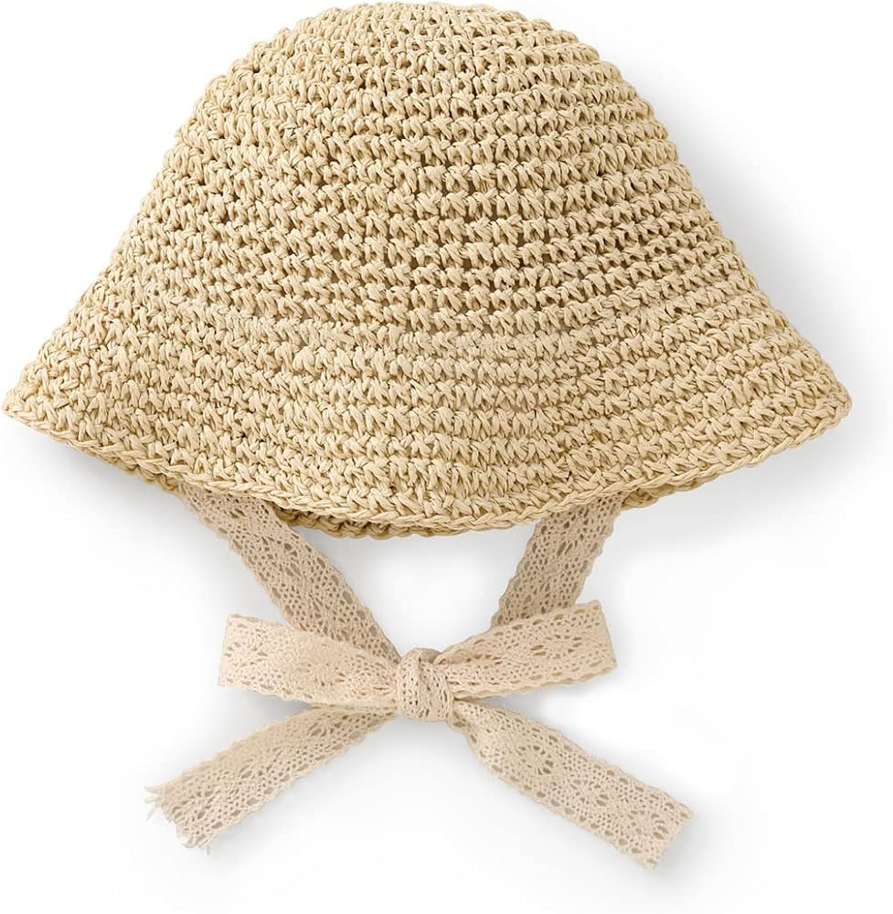 pureborn Baby Toddler Girls Straw Sun Hat Summer Beach Hat | Amazon (US)