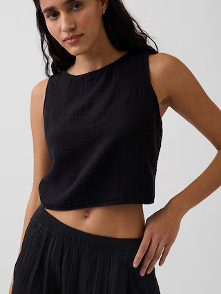 Cotton Gauze Easy Barrel Pants | Gap (US)