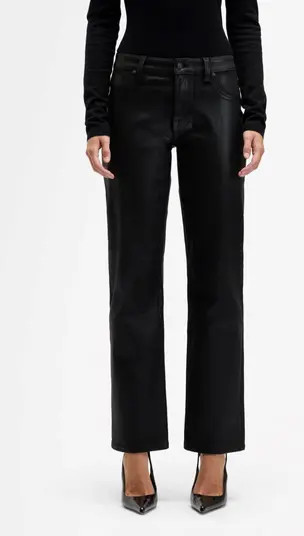 Calie Coated Mid Rise Straight Leg Jeans | Nordstrom