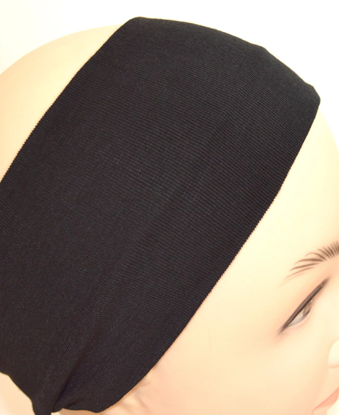 Black Extra Wide Super Stretch Headband Bandeaux Festivals Fashion 9x15cm - Etsy UK | Etsy (US)