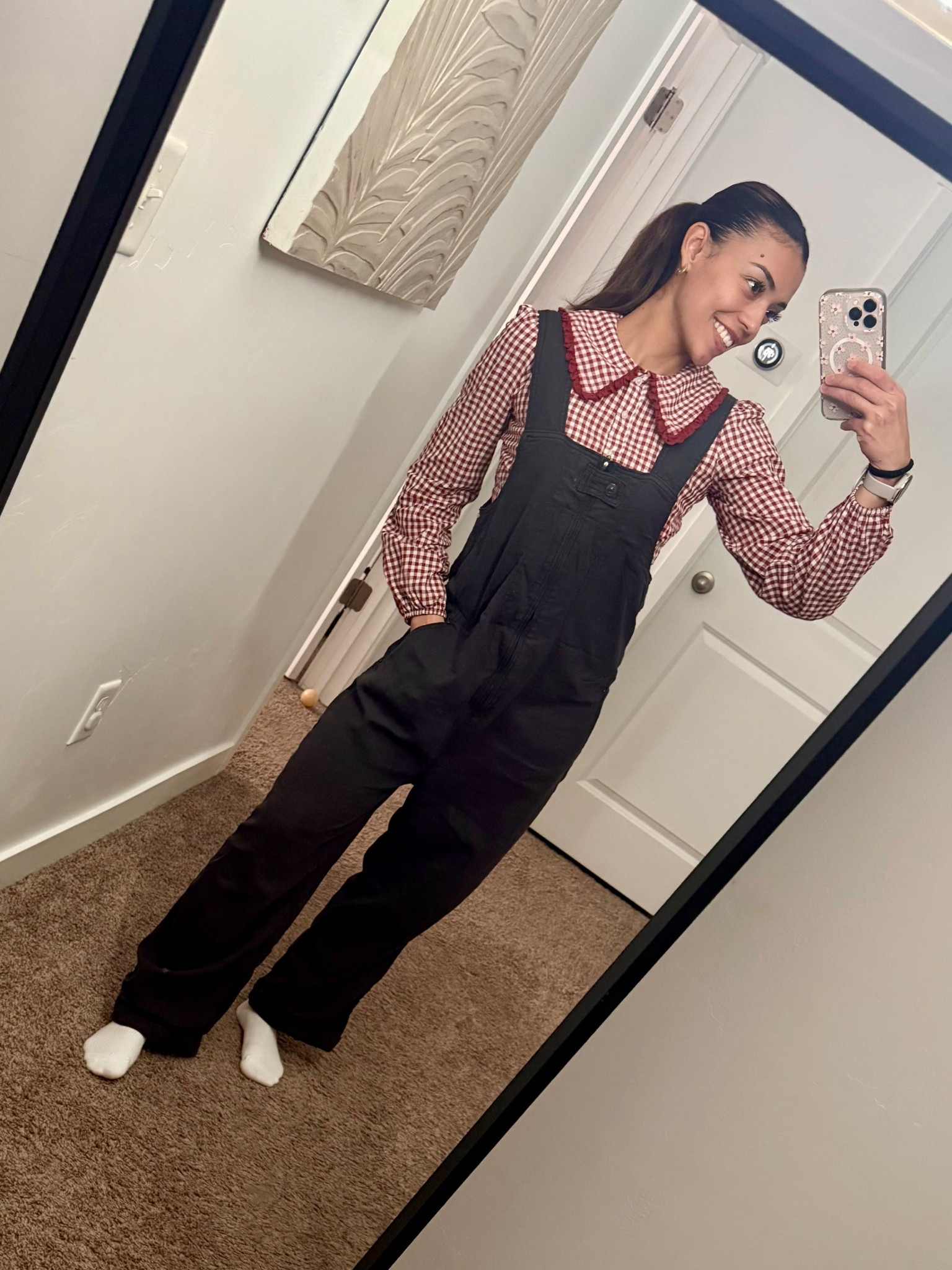 Obsessed with this fit. Currently on sale 
Overalls 10% off 
Winter outfit, overalls outfit, seasonal fit 

#LTKSaleAlert #LTKSeasonal #LTKootd