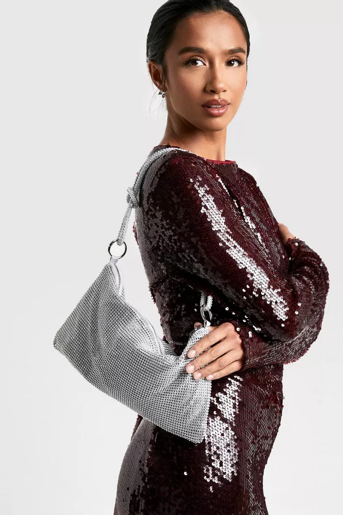 Premium Slouchy Diamante Shoulder Bag | Boohoo.com (UK & IE)