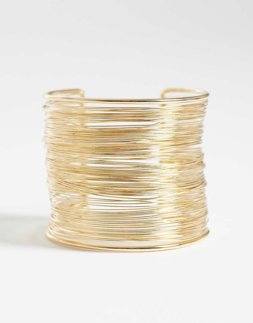 ASOS DESIGN multi-wire cuff bangles in gold tone | ASOS (Global)