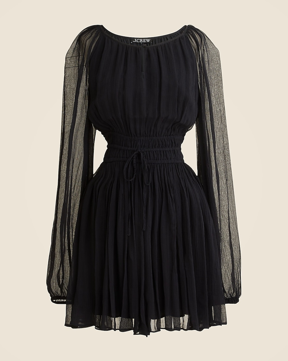 Elena long-sleeve mini dress in crinkle chiffon | J. Crew US