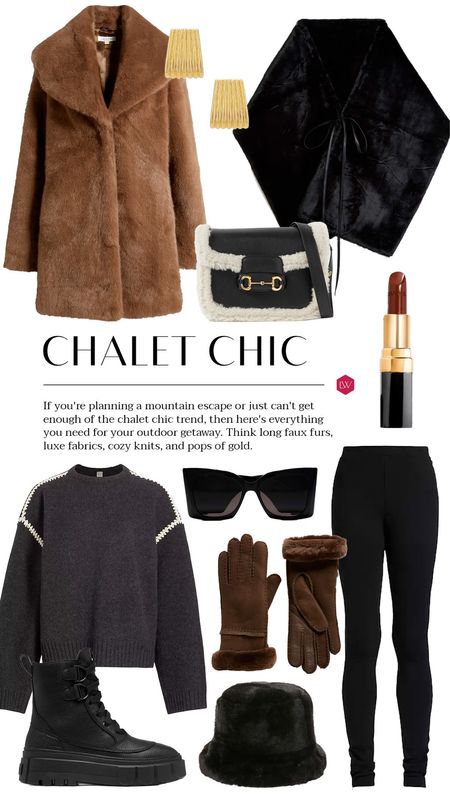 If you're planning a mountain escape or just can't get enough of the chalet chic trend, then here's everything you need for your outdoor getaway. Think long faux furs, luxe fabrics, cozy knits, and pops of gold.

#LTKstyletip #LTKSeasonal #LTKMostLoved