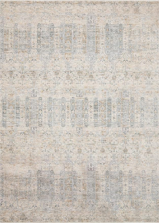 Loloi Pandora Collection Distressed Persian Vintage Area Rug, 7'10" x 10', Ivory/Mist | Amazon (US)