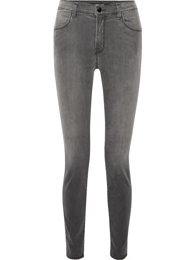 J Brand - Maria High-rise Skinny Jeans - Dark gray | NET-A-PORTER (US)