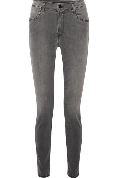 J Brand - Maria High-rise Skinny Jeans - Dark gray | NET-A-PORTER (US)