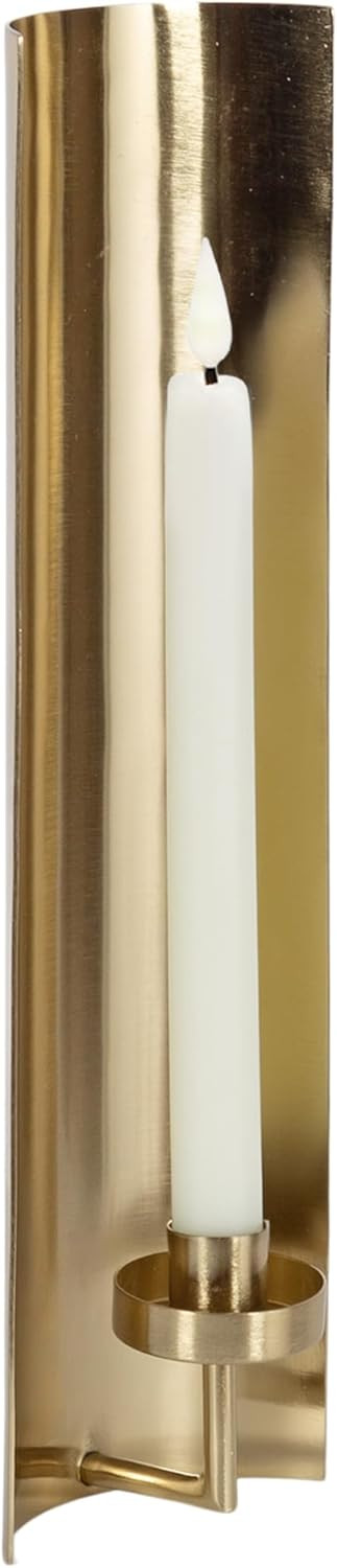 Kate and Laurel Taybron Modern Metal Taper Candle Wall Sconce, 4 x 4 x 15, Gold, Glam Curved Cand... | Amazon (US)