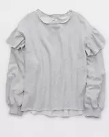 Aerie Ruffle Sleeve Sweatshirt | American Eagle Outfitters (US & CA)