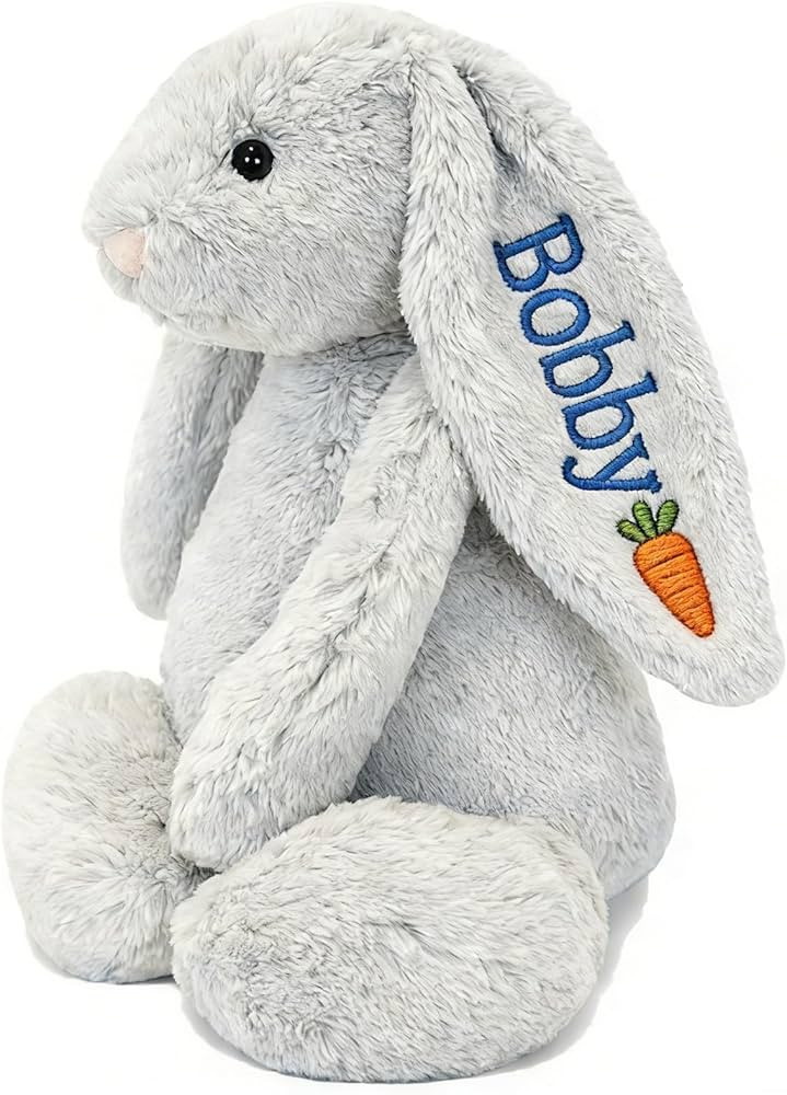 INDERO Personalized Easter Bunny Plush Custom Stuffed Animal with Name Embroidered Baby Gift Bunn... | Amazon (US)
