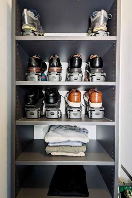 Recently I tidied my son’s closet, and my typical tip for fitting shoes on a shelf (alternating the direction of each shoe) wasn’t doing the trick for his shoe + shelf combo. The fix was these shoe organizers, which allow you to stack your shoes on top of each other to utilize vertical space, and you know how I feel about using vertical space 🙌🏻🙌🏻🙌🏻

Pick these up if you need a space-optimizing solution for your shoes!

#shoeorganization #closetorganization #homeorganizing #shoecloset #spacesaving

#LTKfamily #LTKhome #LTKshoecrush