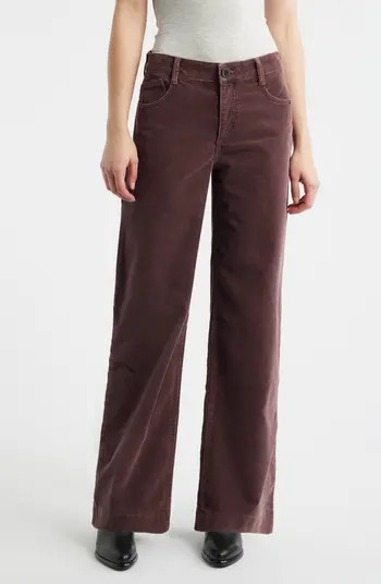 Wit & Wisdom Sam High Waist Wide Leg Corduroy Pants | Nordstrom | Nordstrom