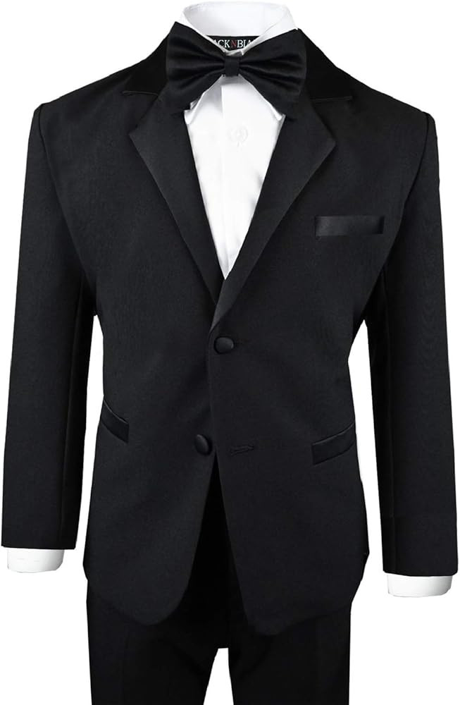 Black n Bianco Boy's Modern Tuxedo Dresswear Set | Amazon (US)
