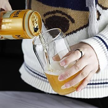 Amazon.com | Large Beer glasses,20 oz Can Shaped Beer Glasses Set of 4,Elegant Shaped Drinking Gl... | Amazon (US)