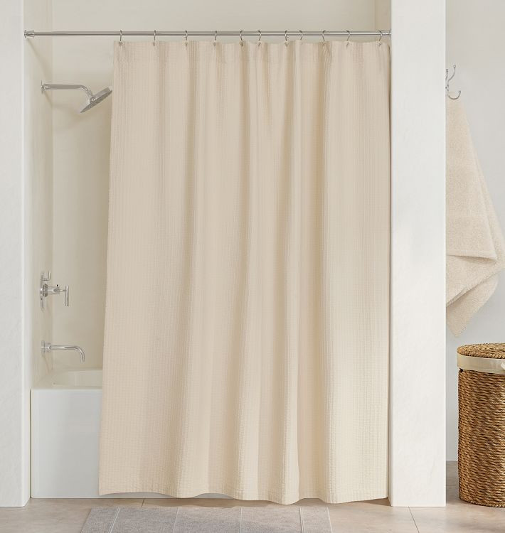 Waffle Stripe Shower Curtain | Rejuvenation