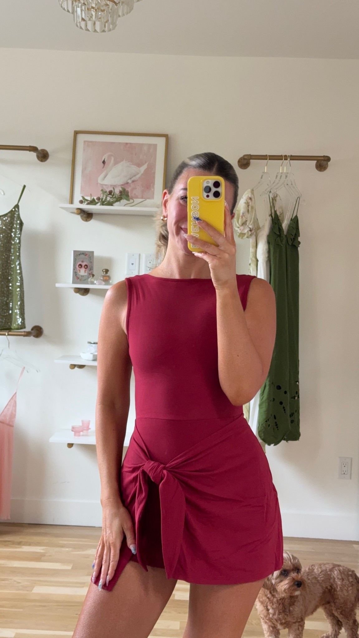Abercrombie wrap athletic dress day date dress 

Wearing my usual size small 

Athletic dress 
Day dress 
Wrap dress 
Maroon mini dress 
Casual dress

#LTKSeasonal #LTKActive #LTKFindsUnder100