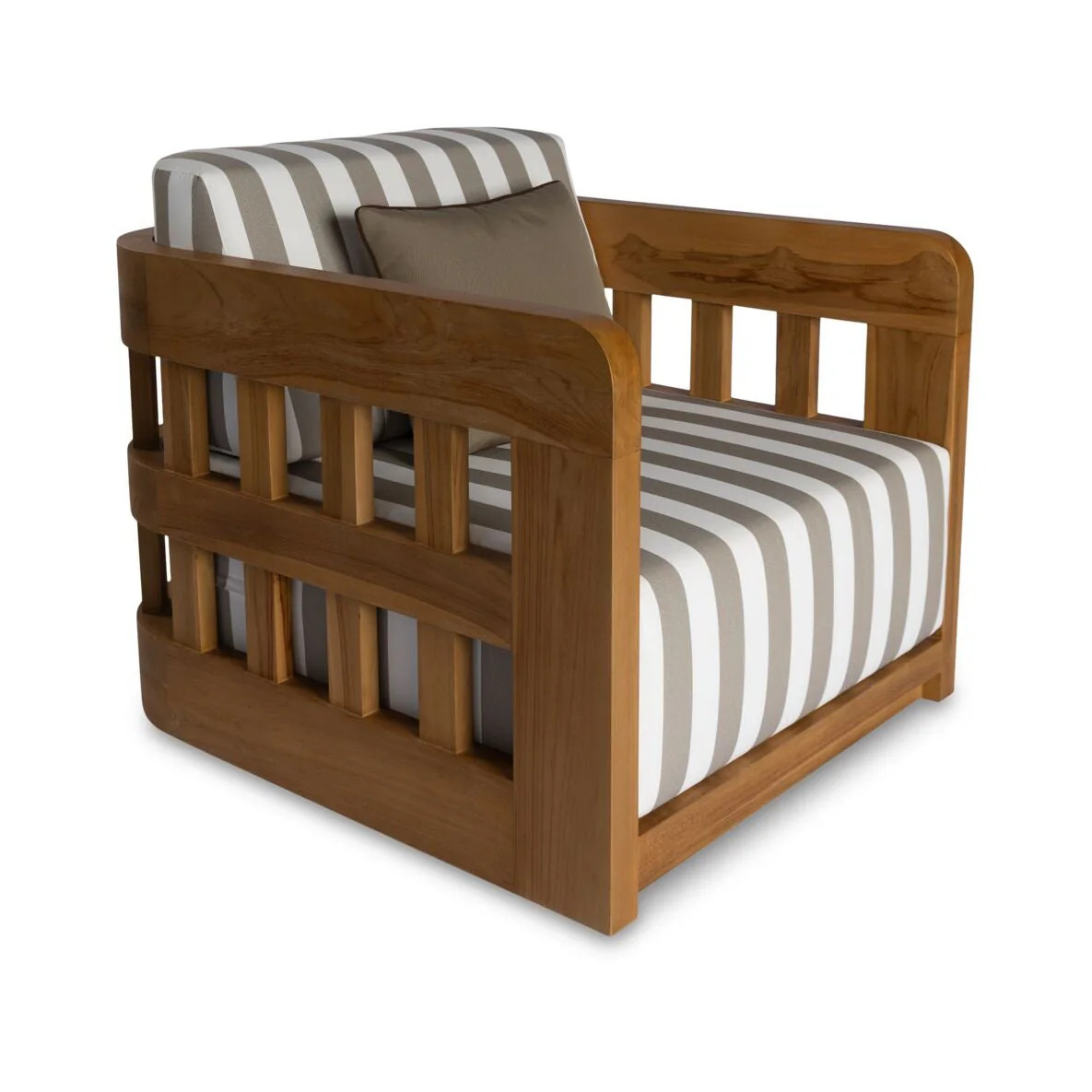 Zoya Outdoor Accent Chair Brown Stripe | Gorgeous Living