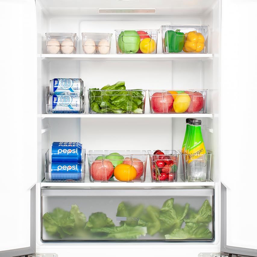 StorageBud Fridge Organizer - 14 Piece Refrigerator Organizer Bins - Stackable Freezer Organizer - C | Amazon (US)