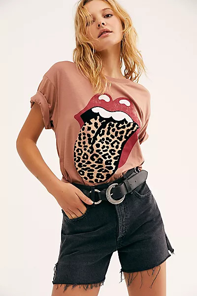 Stones Flocked Leopard Tongue Tee | Free People (Global - UK&FR Excluded)