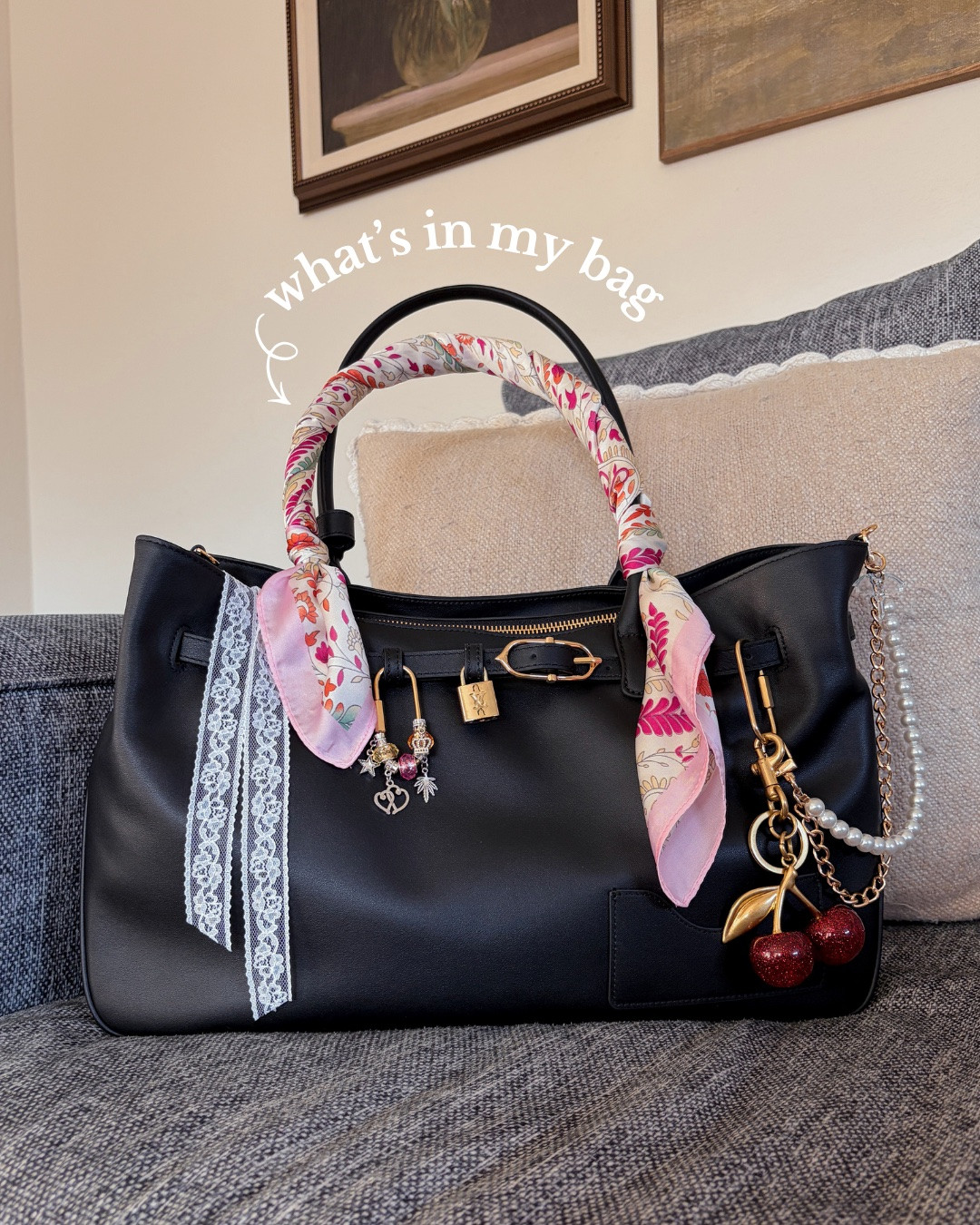 what's in my bag 🍒✨👜  oleada bag, oleada tote, oleada work tote, oleada handbag, work tote bag, work bag, office bag, commuter bag, everyday tote, laptop bag, black leather tote, black work bag, luxury work bag, designer work tote, premium tote bag, quiet luxury style, old money aesthetic, elevated accessories, timeless handbag, everyday luxury, luxury handbag, designer handbag, nordstrom finds, nordstrom handbags, nordstrom fashion, workwear essentials, office style, business casual accessories, travel tote, personal item bag, airport travel bag, carry on bag, chic travel bag, tote bag essentials, everyday handbag, black handbag, structured tote, minimalist handbag, capsule wardrobe accessories, wardrobe staples, investment bag, handbag collection, bag lover, purse collection, luxury accessories, fashion accessories, classic style, timeless fashion, elegant style, sophisticated style, workwear fashion, office outfit accessories, bag styling, handbag styling, scarf on handbag, twilly scarf, bag scarf styling, handbag accessories, bag charms, cherry bag charm, charm bag trend, personalized handbag, pearl bag chain, coquette accessories, feminine style, luxury inspired fashion, designer inspired style, chic accessories, fashion finds, shop my ltk, ltk fashion, ltk finds, luxury look for less, handbag obsession, purse wishlist, everyday essentials, workwear must haves, fashion content creator, elevated everyday style, classic wardrobe, luxury lifestyle, nordstrom style, travel essentials, commuter essentials, polished style, professional wardrobe, black tote bag, stylish work bag, everyday carry, work bag essentials, office chic, elegant handbag, sophisticated accessories, modern professional style, luxury fashion finds  

 #LTKdayinmylife #LTKgrwm #LTKootd