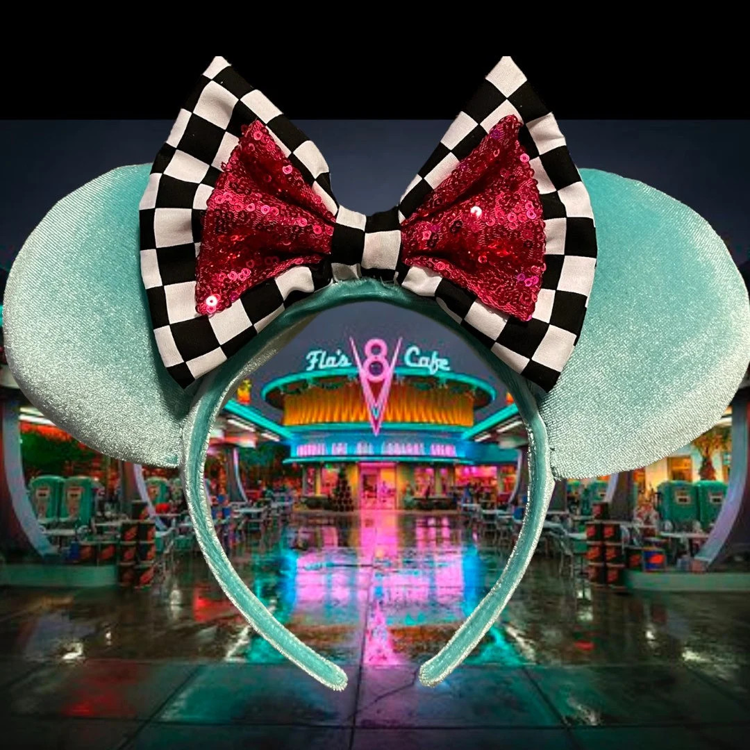 Flo’s Diner Velvet Mouse Ears, Minnie Ears, Mickey Ears - Etsy | Etsy (US)