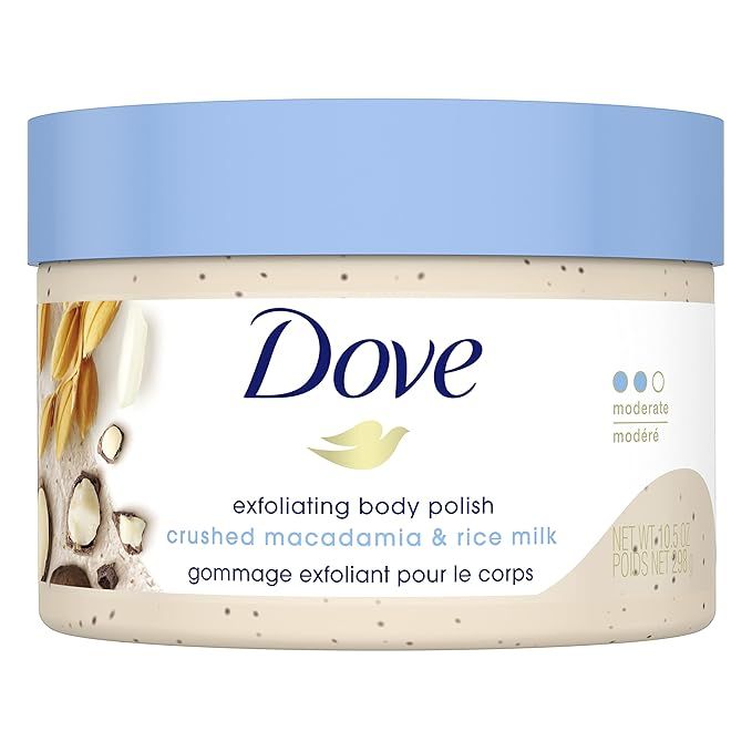 Amazon.com: Dove Exfoliating Body Polish Scrub Reveals Visibly Smoother Skin Macadamia and Rice M... | Amazon (US)