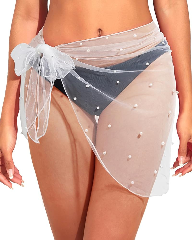 Holipick Shiny Sarong Coverups for Women Bathing Suit Wrap Skirt Swimsuit Beach Bikini Cover Up | Amazon (US)