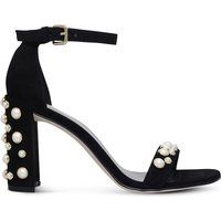Stuart Weitzman Morepearls suede sandals, Women's, Size: EUR 38 / 5 UK WOMEN, Black | Selfridges