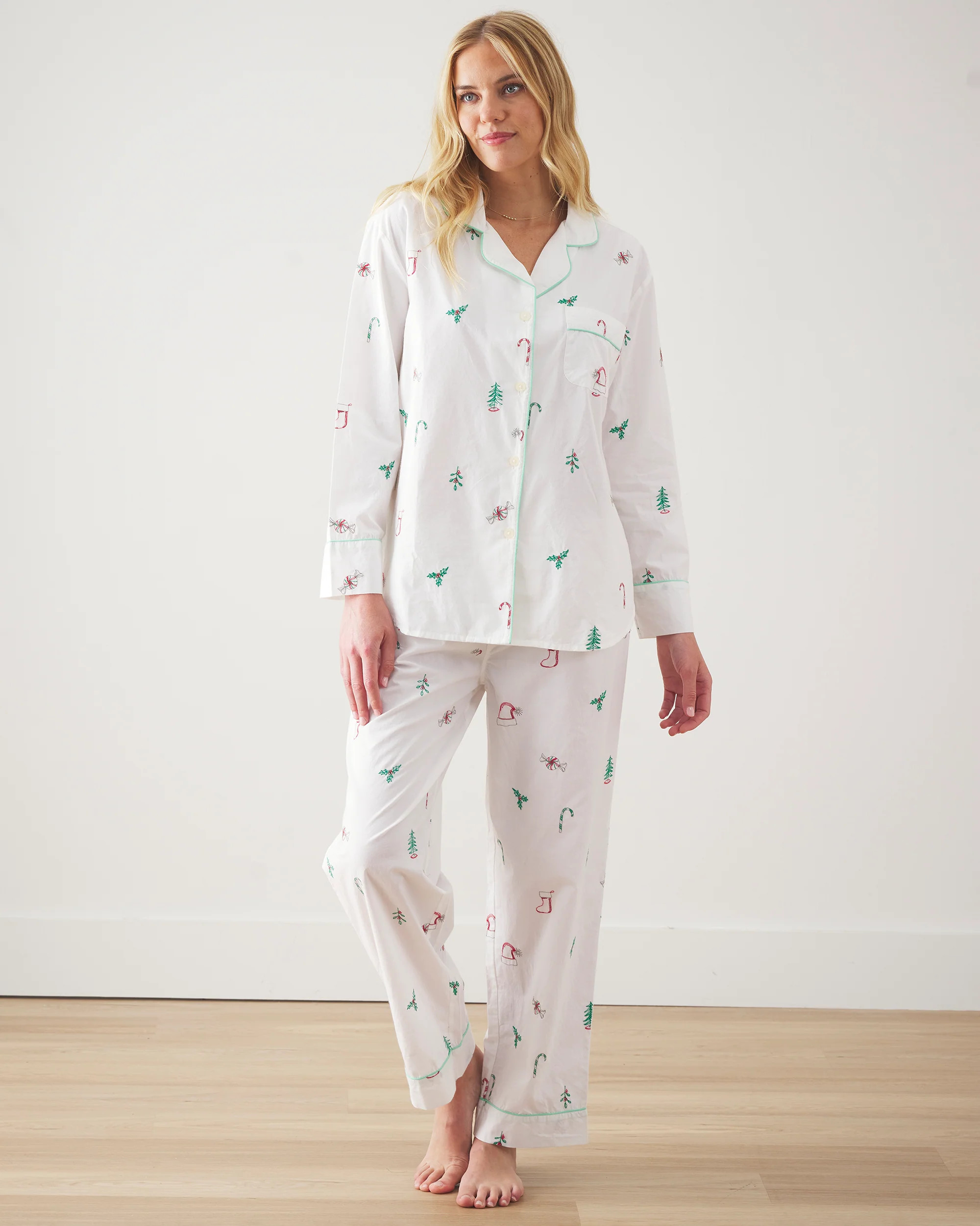 Sweet Wishes - Women's Organic Cotton Long PJ Set - Cloud | Printfresh