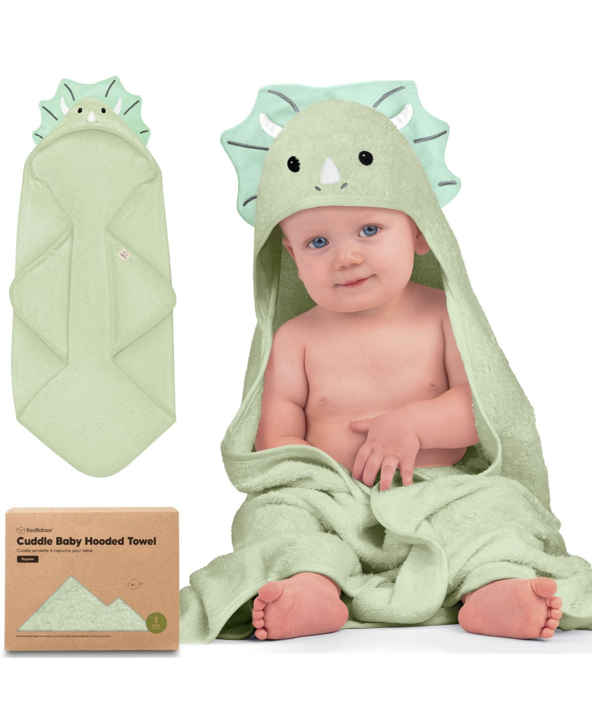 KeaBabies Cuddle Baby Hooded Towel, Baby Bath Towel, Hooded Baby Towels, Baby Beach Towel for Newborn, Kids - Triceratops | Macy's