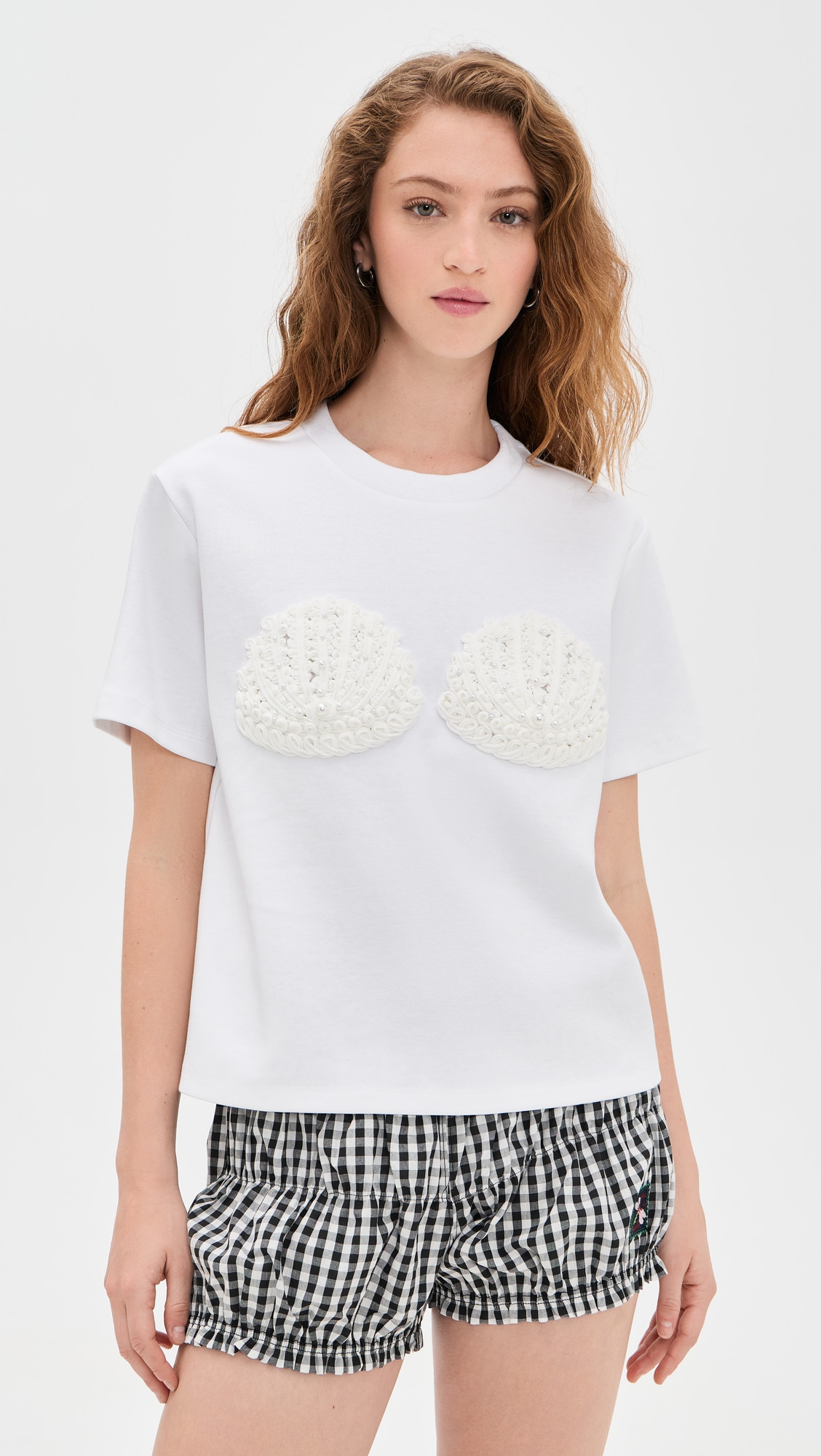 English Factory Pearl Seashell T-Shirt White L | Shopbop
