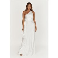 Calliope One Shoulder Maxi Dress - White | MESHKI US