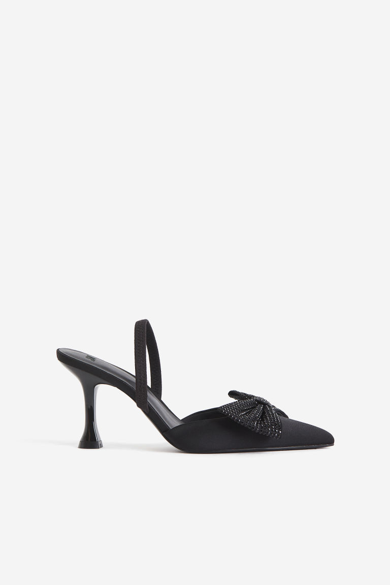 H & M - Bow-detail Slingbacks - Black | H&M (US + CA)