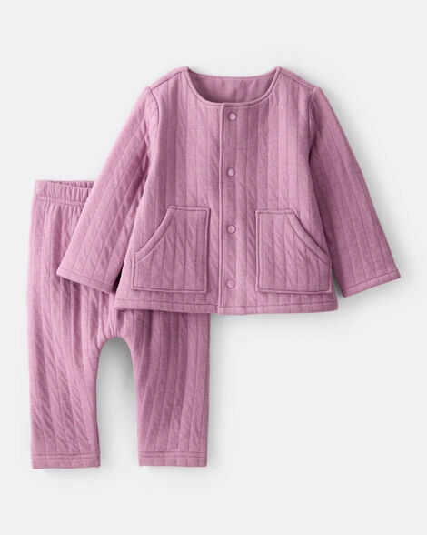 Baby Girl 2-Piece Long-Sleeve Sweater & Pant Set - Pink | Carter's Inc