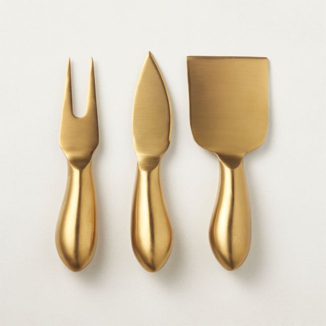 Helms Gold Cheese Knives Set of 3 | CB2