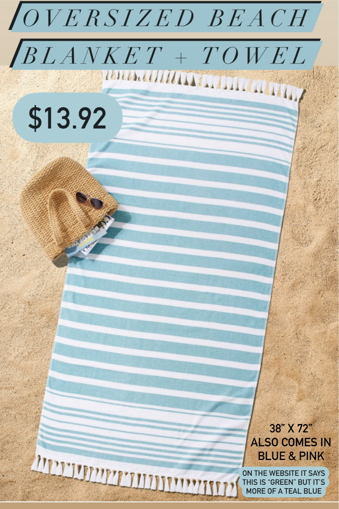 Weekly Favorite: OVERSIZED BEACH BLANKET/TOWEL. This is giving beachy-cabana vibes! Less than $14 this oversized towel doubles as a blanket. Lightweight to roll up in your travel bag to take on your next vacation or trip to the pool! 

#LTKTravel #LTKSwim #LTKxWalmart