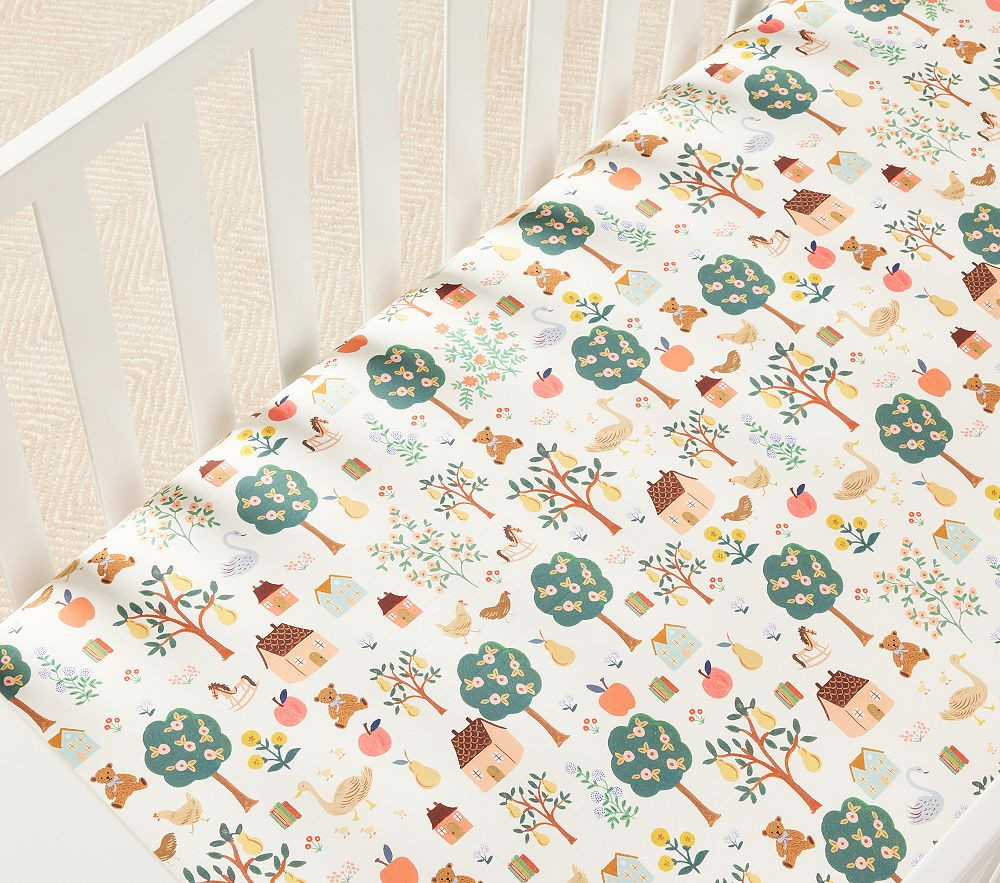 Rifle Paper Co. Storybook Organic Crib Fitted Sheet | Pottery Barn Kids