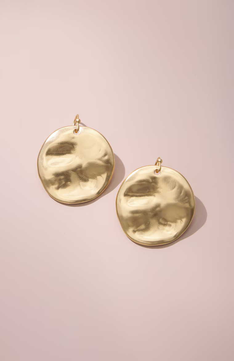 Women's Hammered Goldtone Circle Earrings (Goldtone) J. Jill | J. Jill