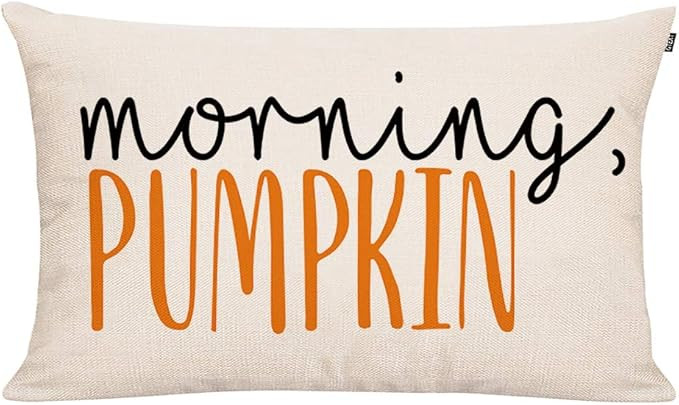 GTEXT Fall Throw Pillow Cover Autumn Decor Watercolor Pumpkins Morning Pumpkin Pillow Cover 20x12... | Amazon (US)