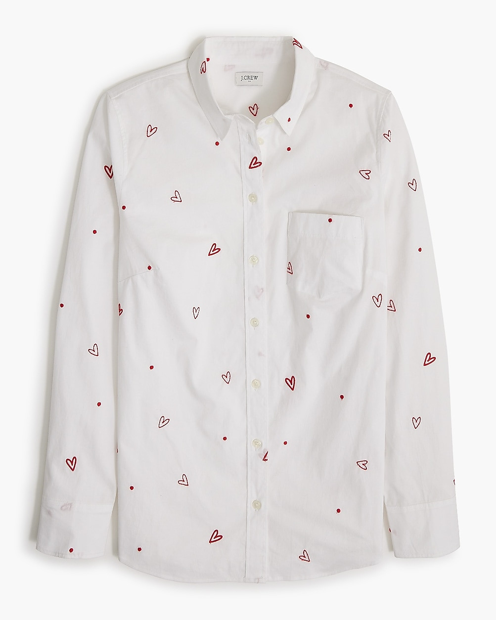 Embroidered hearts button-up shirt in signature fit | J.Crew Factory